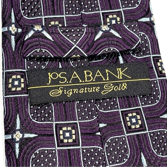 Joseph A Bank Silk Tie Purple Blue - Picture 4 of 6